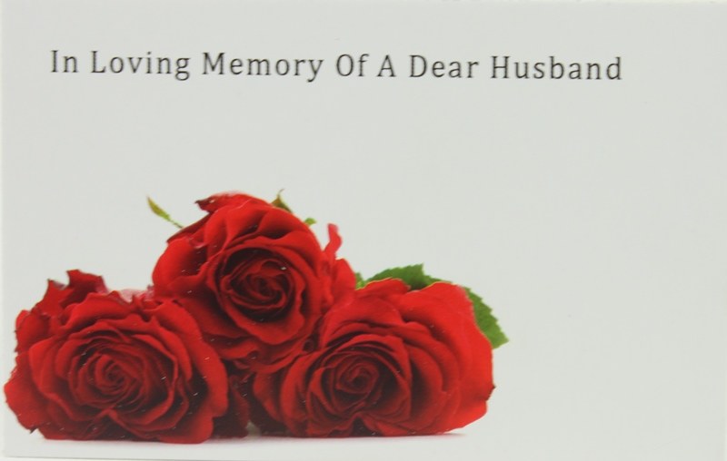 Picture of Florist Cards Small In Loving Memory Of A Dear Husband x 50